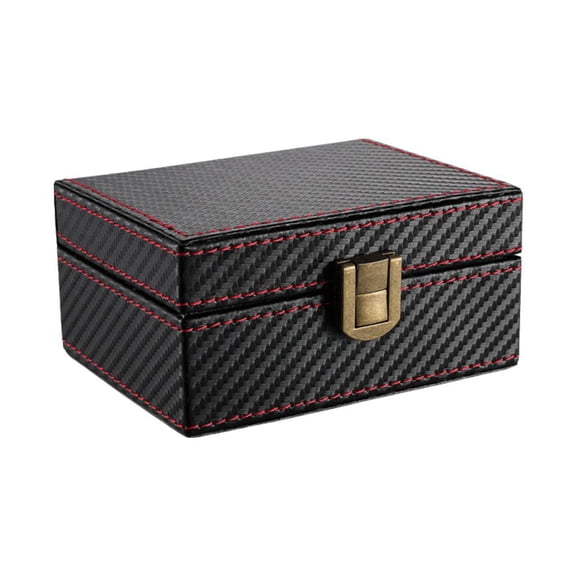 Car Key Signal Blocking Box Leather Faraday Box for Key Fob Anti Theft RFID Signal Blocker Case with Solid Wood Interior for Car Keys Phones Cards