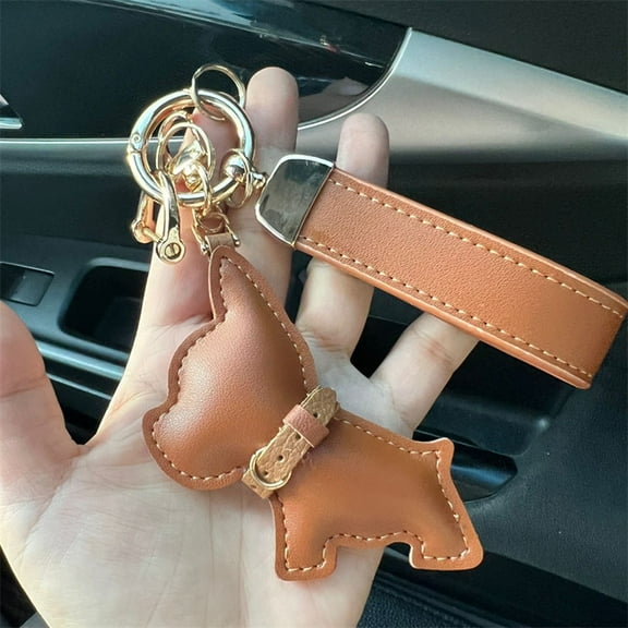 Car Keys Decoration Cartoon Keyring Leather Key Chain Bag
