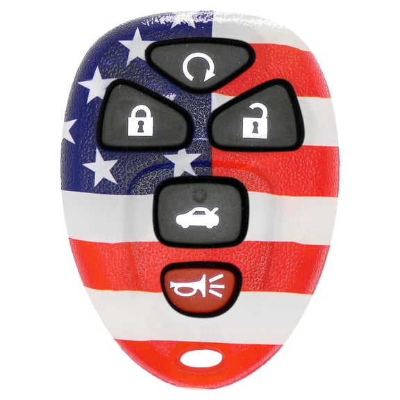 Car Keys Express Car Remote Replacement Case - GM 5 Button US Flag Shell Only; No Electronics