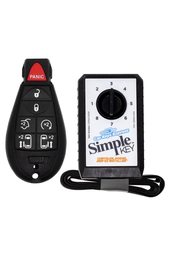 Chrysler and Dodge Simple Key 7-Button Fobik with Emergency Insert and Optional 5-Button Pad