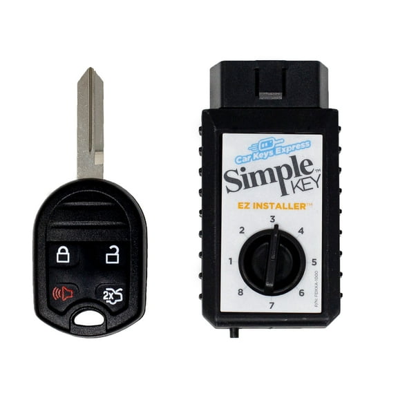 Car Keys Express Ford Simple Key - 4 Button Remote and Key Combo with Trunk Car Key Fob
