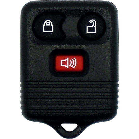 Car Keys Express Keyless Entry Remote for Ford, 3 Buttons (Lock, Unlock, Panic), Black Plastic Remote