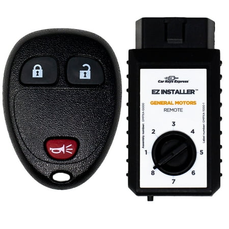 Car Keys Express - Replacement GM Remote - 3 Buttons (Lock, Unlock, and Panic) Includes programming device - Black