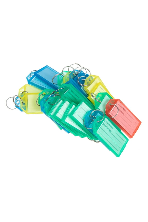 Car Keys Keychain Number Tags DIY Ring Identification Plastic for Name Markable 25 Pcs