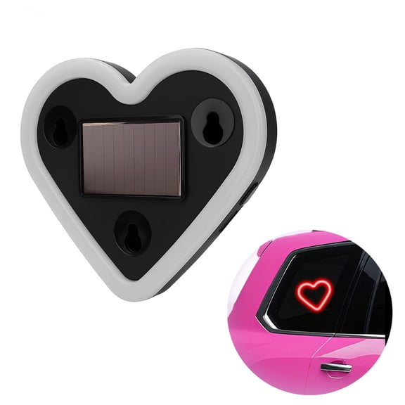 Car LED Ambient Light - Solar-Powered Heart-Shaped LED Neon Light, IP65 Waterproof, Switchable Modes, Romantic Car, Outdoor Decor, for Couples (Red 1pcs)