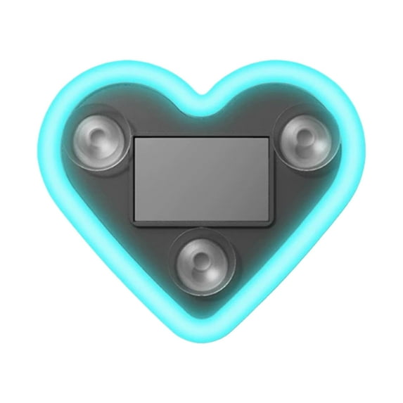 Car LED Ambient Light - Solar-Powered Heart-Shaped LED Neon Light, IP65 Waterproof, Switchable Modes, Romantic Car, Outdoor Decor, for Couples (Sky Blue)