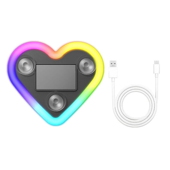 Car LED Ambient Light,Solar Powered Heart-Shaped LED Neon Light,Waterproof Car Atmosphere Lamp for Romantic Auto Interior and Valentines Day Decorations