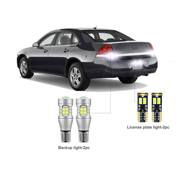 Car LED Bulbs For Chevrolet Impala 2000-2013 LED Car Reverse Backup Light License Plate Light CANBUS