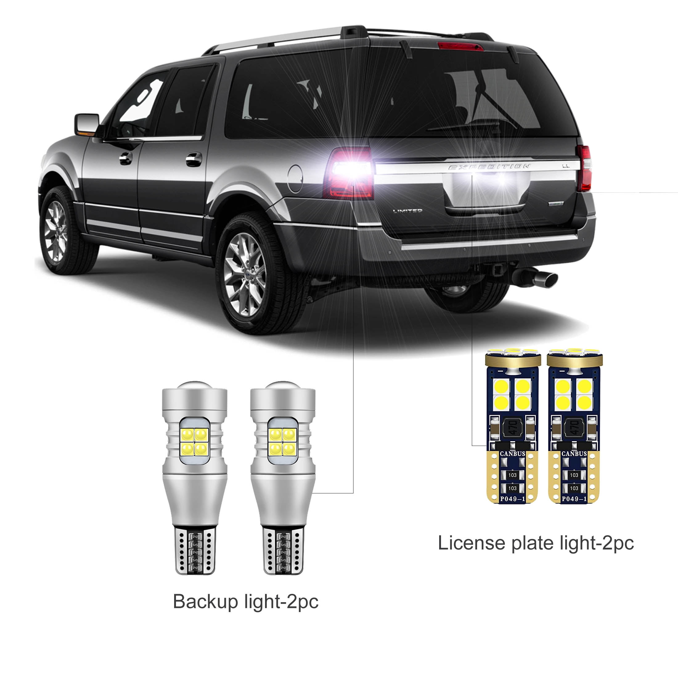 Ford Excursion Reverse Light Car LED Bulbs For Ford Expedition 2007-2017 LED Car Reverse Backup ...