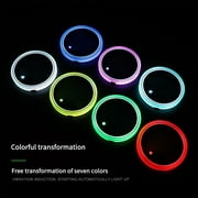 Car LED Cup Anti-Slip Mat Luminous Mat Automotive Interior USB Colorful Light Acrylic Drinking Glasses with Handle