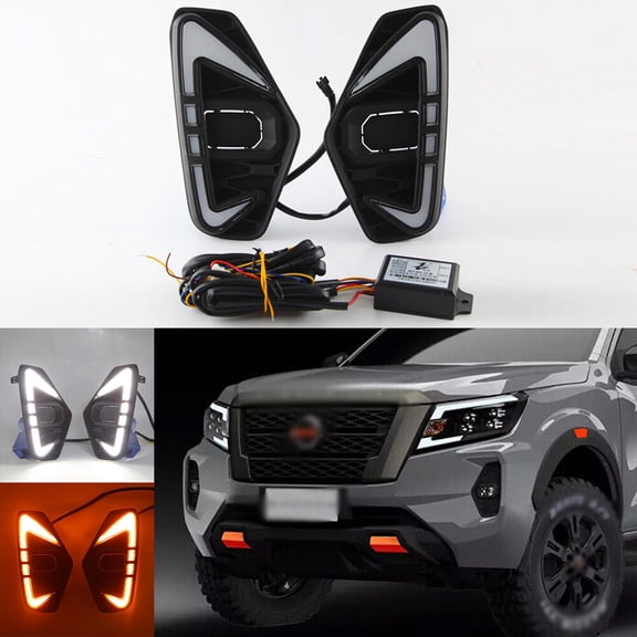 Car LED DRL Daytime Running Light w/Turn Lamp Fits Nissan Navara NP300 2021-2023