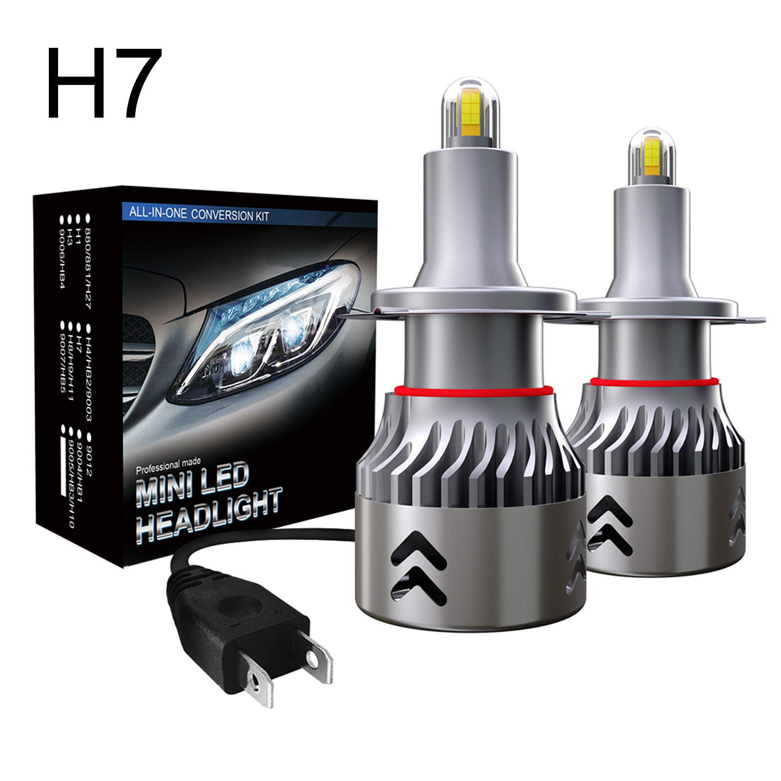 Car LED Headlights High Luminous Efficiency 9600lm Car Lights High