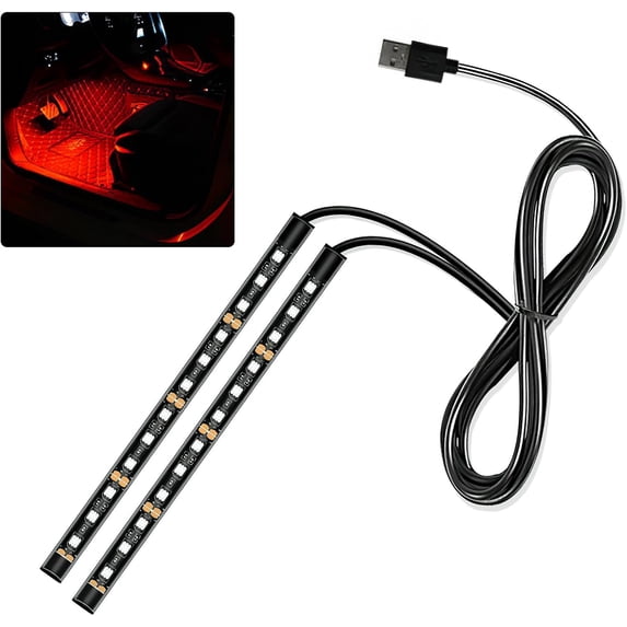 Car LED Strip Light, 12V 24 LED Interior Atmosphere Lights Under Dash ...