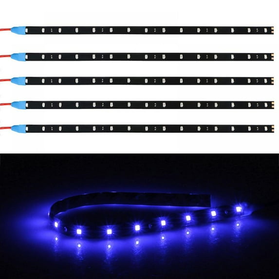 Car LED Strip Light 6 Pieces LED Multicolor Car Interior Music Light LED Underdash Lighting Kit with Sound Active Function and Wireless Remote Control Including Car Charger