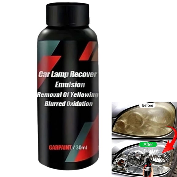 Car Lamp Recovery Emulsion, Automotive Headlamp Restoration Fluid Kit, Headligh t Cleaner &Restorer Coating for All Vehicle Types
