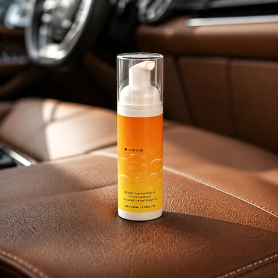 Car Leather Cleaner Conditioner 100ml Foam Cleaning Spray Seat Care Stain Remover Leather Nourish Polish Anti Aging Protection Interior Detailing Cleaner for Car Seats Steering Wheel Care