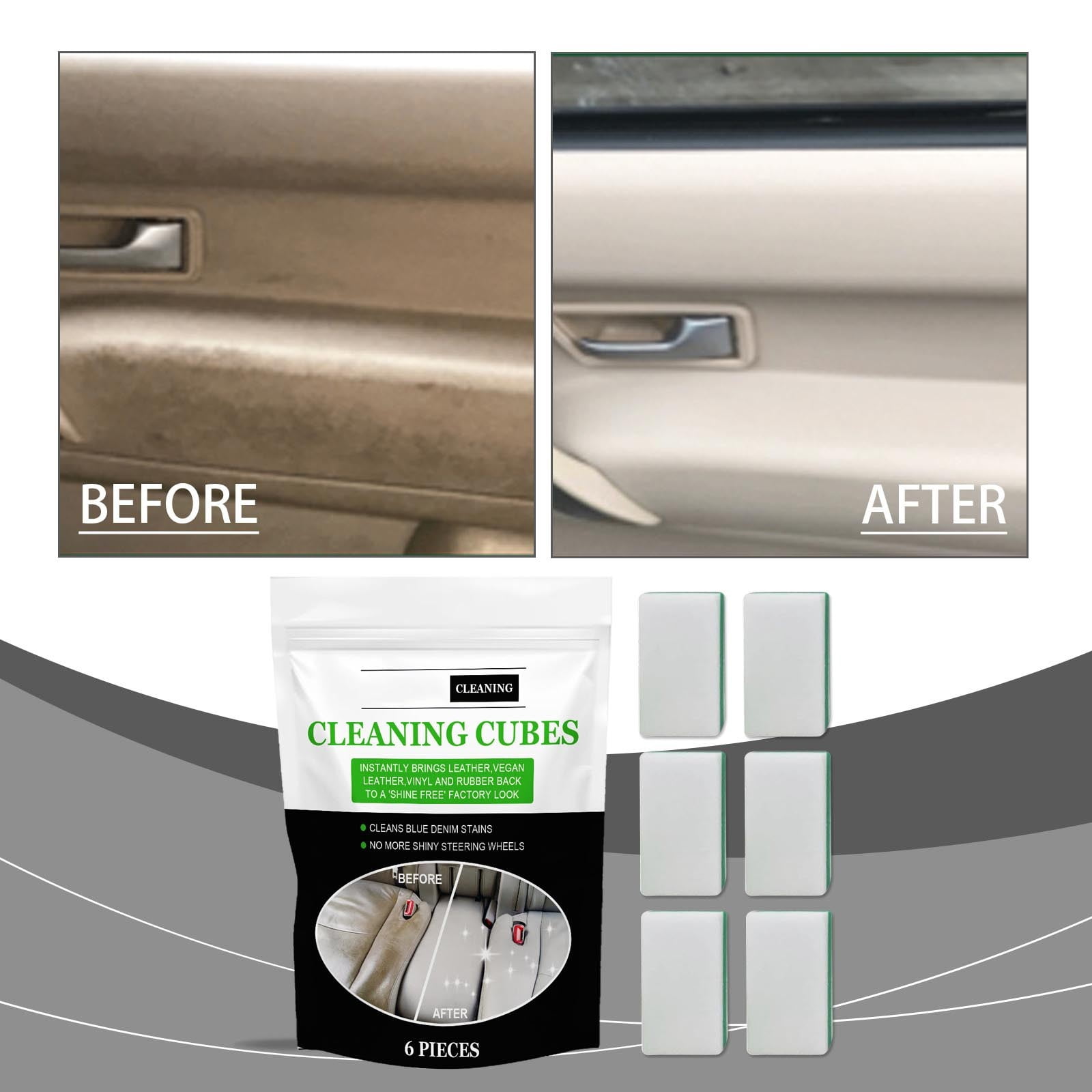 Car Leather Cleaning Sponge Wipe No Wash And Portable Stain And Oil