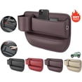 thumbnail image 1 of Car Leather Cup Holder Gap Bag,Seat Gap Storage Box,Adjustable Car Seat Storage Box,Leather Cup Holder Gap Bag with Cup Holder for Phones Glasses Keys Cards (Brown,A), 1 of 10