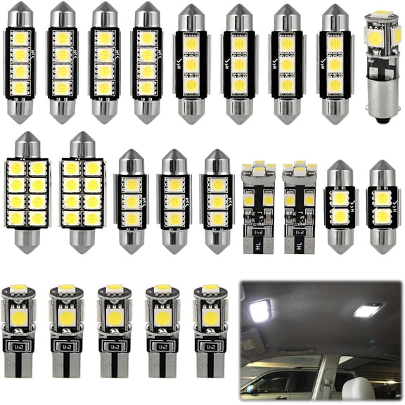 Car Led Interior Light Bulb,23PCS Canbus Error Free LED Bulbs Kit, T10 Cars Lighting Set for Car Interior Light Dome License Number Plate Side Door Map Lamps