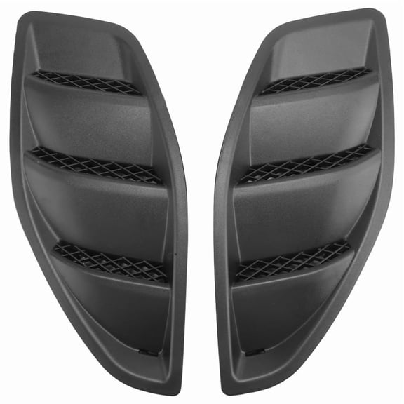 Car Left Right Engine Hood Dome Louvers Air Inlet Vents Bezel Fit for JK 2007-2017,2 x Hood Vents Inlet Cover,Black