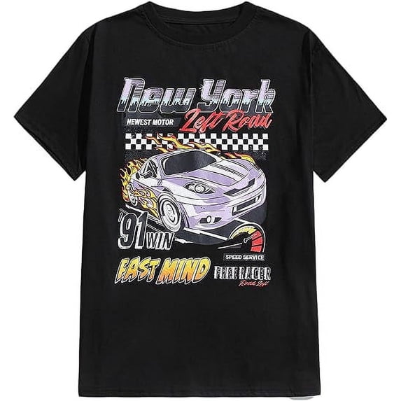 Car Letter Graphic T-Shirt Men's Women's Unisex Vintage