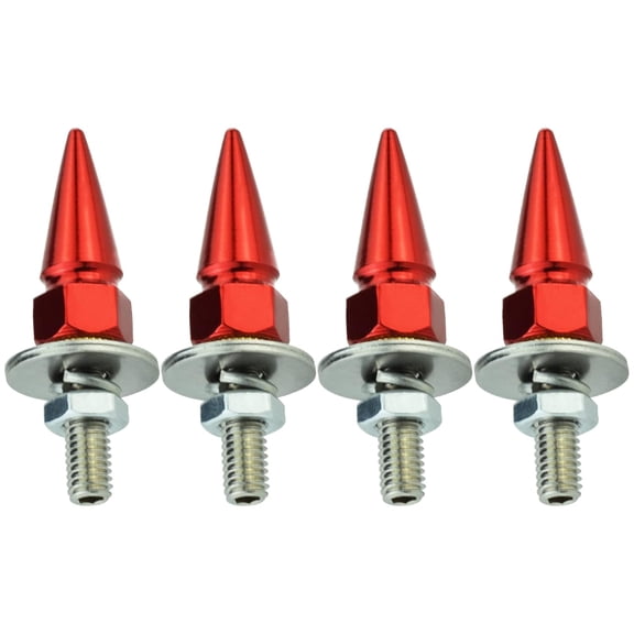 Car License Plate Screws Spike Shape License Plate Fasteners bolt 4Pcs Anti Theft License Plate Screw Frame Kit Fit for Most Vehicle Motorcycles Trucks (red)