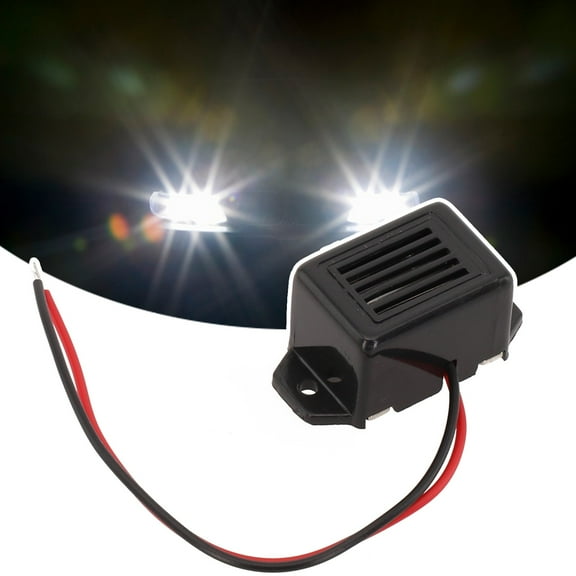 Car Light Off Warning Buzzer Beeper 12V Adapter Cable with 75dB Alarm Sound for Auto Headlight Reminder, Black Control Module with 15cm Wire and Mounting Holes