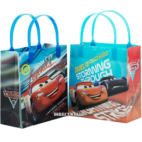Car Lightning Mcqueen 12 Authentic Licensed Party Favor Reusable Goodie Medium Gift Bags 8"