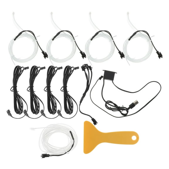 NIAIZEK 1Set Car Interior LED Lights Blue Rope p Flexible Easy Installation