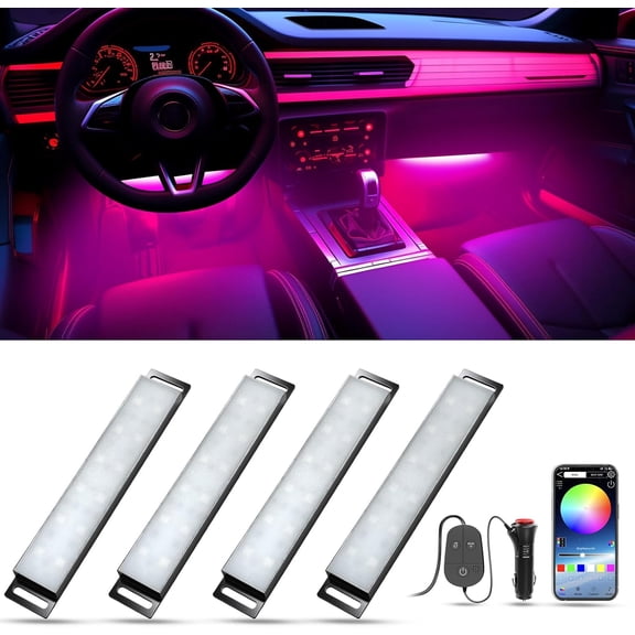 Car Lights Interior, LED Lights for Car Interior with APP Control, Truck Inside Lights with DIY Mode and Music Mode, Ambient Lighting for Men, DC 12V