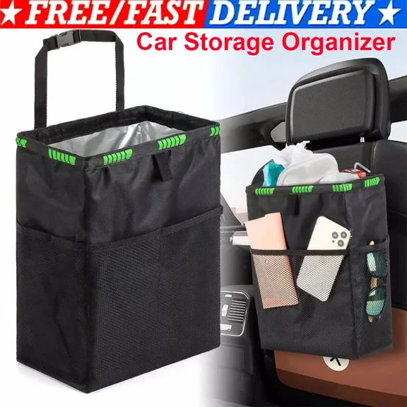 Car Litter Bin Trash Bag Waterproof Waste Storage Organizer Pocketgarbage Can
