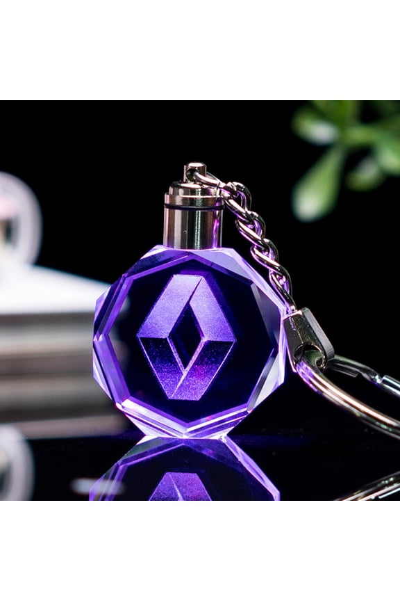 Car Logo Keychain with Luminous Effect Crystal Emblem for Car Enthusiasts Gift Backpack Decoration and Night Visibility