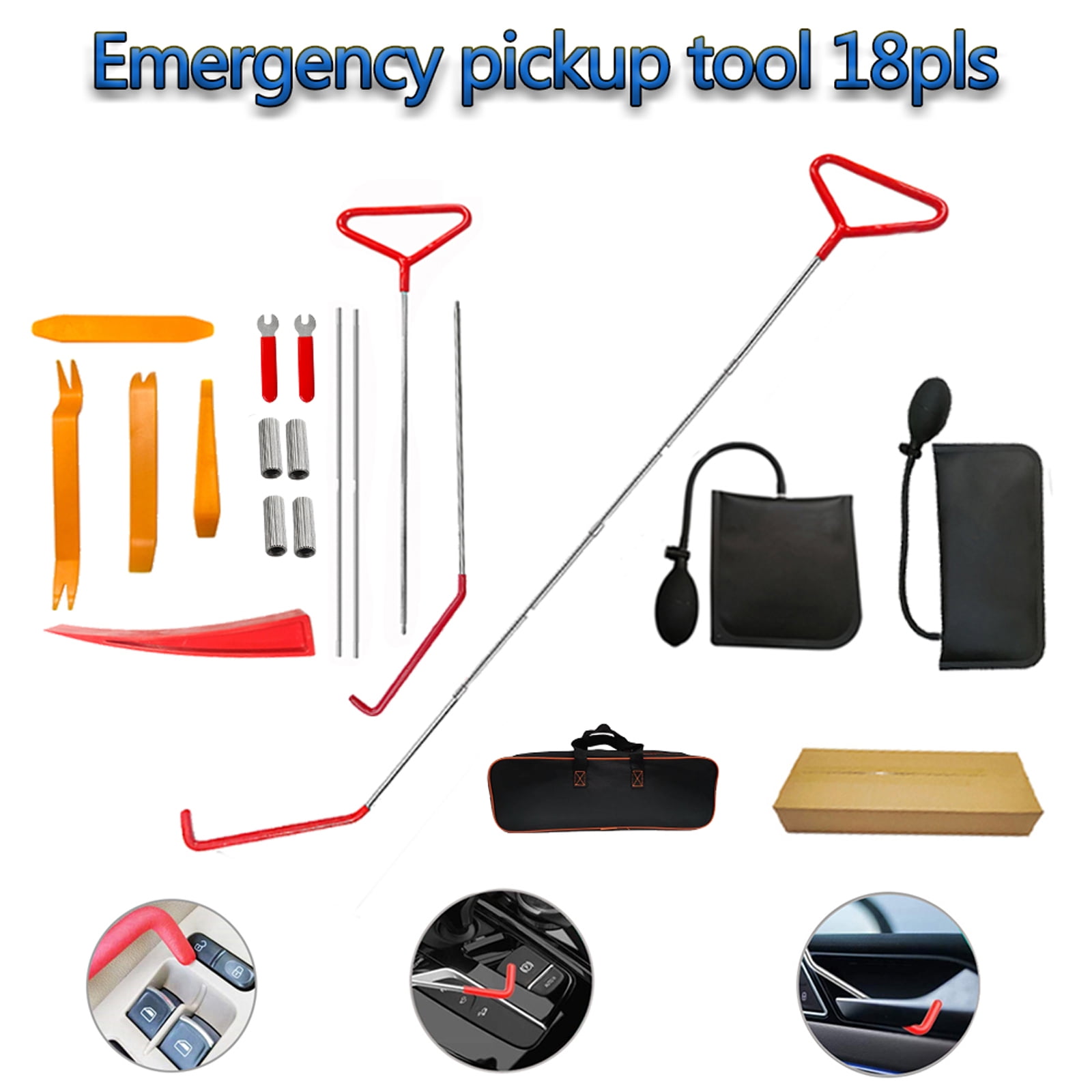 Car Long Handle Tools Kit ， Car Emergency Repair Kit,Emergency Car ToolsWindow Door Open Unlock