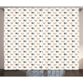 thumbnail image 1 of Ambesonne Car Lover Curtains 2 Panel Set, Various Breed Kitty Heads, 108" x 96", Multicolor, 1 of 3