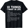 thumbnail image 1 of Car Lover Funny - Ten Things I Want In Life Cars Premium T-Shirt Black 2X-Large, 1 of 4