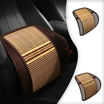 Car Lumbar Support Cushion Breathable Mesh Back Massager with Steel Frame for Office Chair and Car Seat, Ergonomic Design, Portable Summer Cooling Backrest 42x38cm/16.53x14.9in, Beige