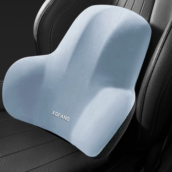 Car Lumbar Support Memory Foam Back Cushion Ergonomic Spine Protection Breathable Cover Comfort Pad For Vehicle Travel Home Office Sitting(Blue)