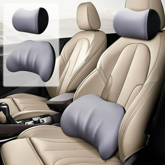 Car Lumbar Support Pillow and Car Neck Pillow Kit, Ergonomic Car Seat Headrest Neck Rest Cushion Lumbar Support Pillow, Memory Foam & Breathable Removable Cover for Neck Back Pain Relief