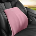thumbnail image 1 of Car Lumbar Support Pillow - Memory Foam Back & Neck Cushion - 17.71x16.92x3.93 Inches - Breathable Cotton Cover - Gray Orange Pink - Travel & Home Use, 1 of 8