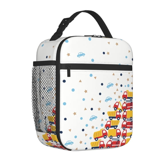 Car Lunch Box, Unique Patterned 3-In-1 Insulated Bag Set, Reusable Heavy-Duty Thermal Bento Pack, Practical Large Travel Handheld Container for Adults