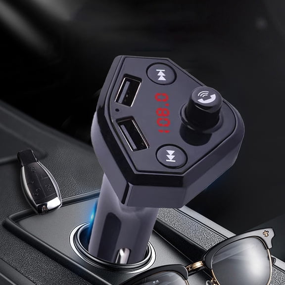 Car MP3 Player, Yannianjz Car MP3 Player with Bluetooth, Dual USB Fast Charger 3.1A, FM Transmitter for Wireless Audio, Hands-Free Calling with Noise Reduction, Supports USB Drive and TF Card