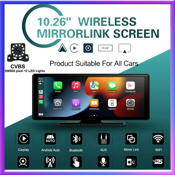 Car MP5 Player with a screen diagonal of 10.26 inches ,Carplay Wireless Monitor ,Universal Touch Screen for All cars