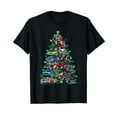 thumbnail image 1 of Car Madness Christmas Tree! Classic Muscle Cars and Hotrods Black T-Shirt, 1 of 5