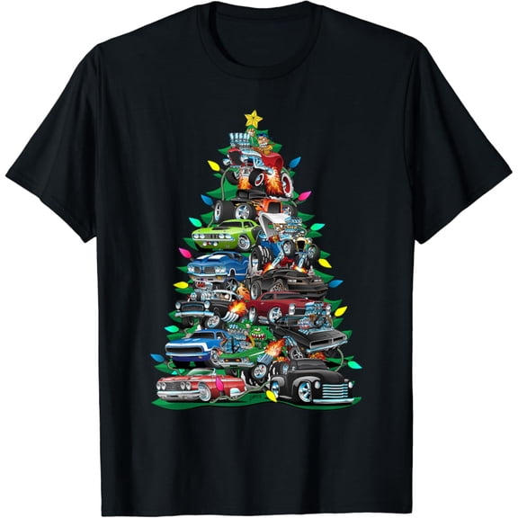 Car Madness Tree! Classic Muscle Cars and Hot Rods T-Shirt Tshirt All Size S-5XL
