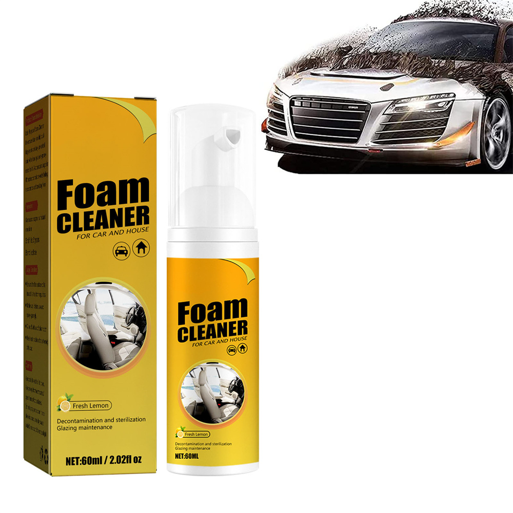 Car Magic Foam Cleaner, Foam Cleaner All Purpose, Foam Cleaner for Car and House Lemon Flavor, Powerful Stain Removal Kit Foam Cleaner for Car, Kitchen, Bathroom, ect (100ML, 1Pcs)