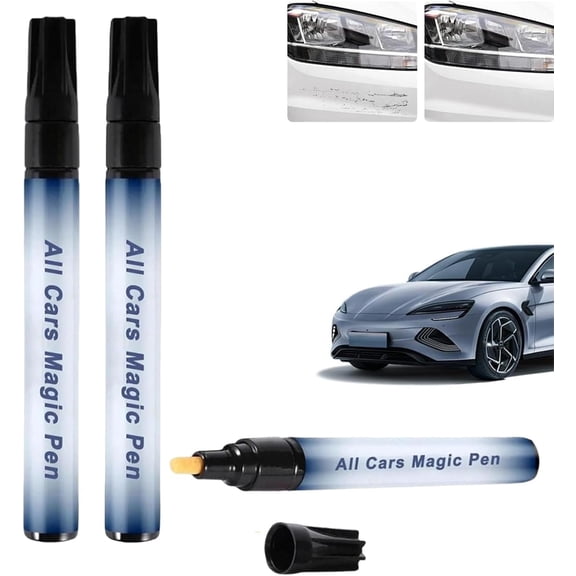 All Car Magic Pen Car Scratch Remover for Vehicles,Madinae Scratch Pen,Cars Paint Scratchs Repair,Quick Fix for Scratches and Paint Damage,Weatherproof Touch Up Paints Tool All Cars Colors (2PCS)