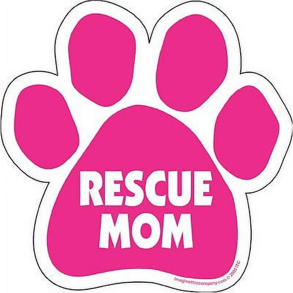 Car Magnet- Paw- Crazy Cat Lady- Pink- 5.5" x 5.5"