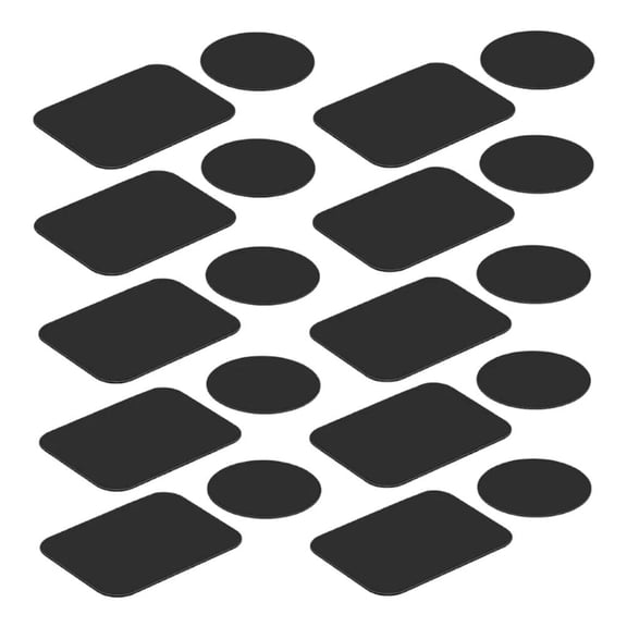 Car Magnetic Phone Mount Plates, 20-Pack (10 Square + 10 Round), Strong Adhesive