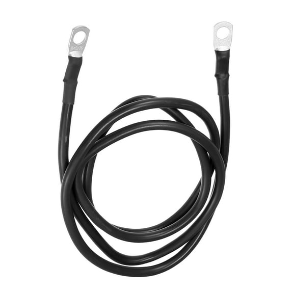 Unique Bargains Car Marine Battery Inverter Cable 8AWG 5/16inch Robust Battery Copper Wire 1Pcs Black 4ft