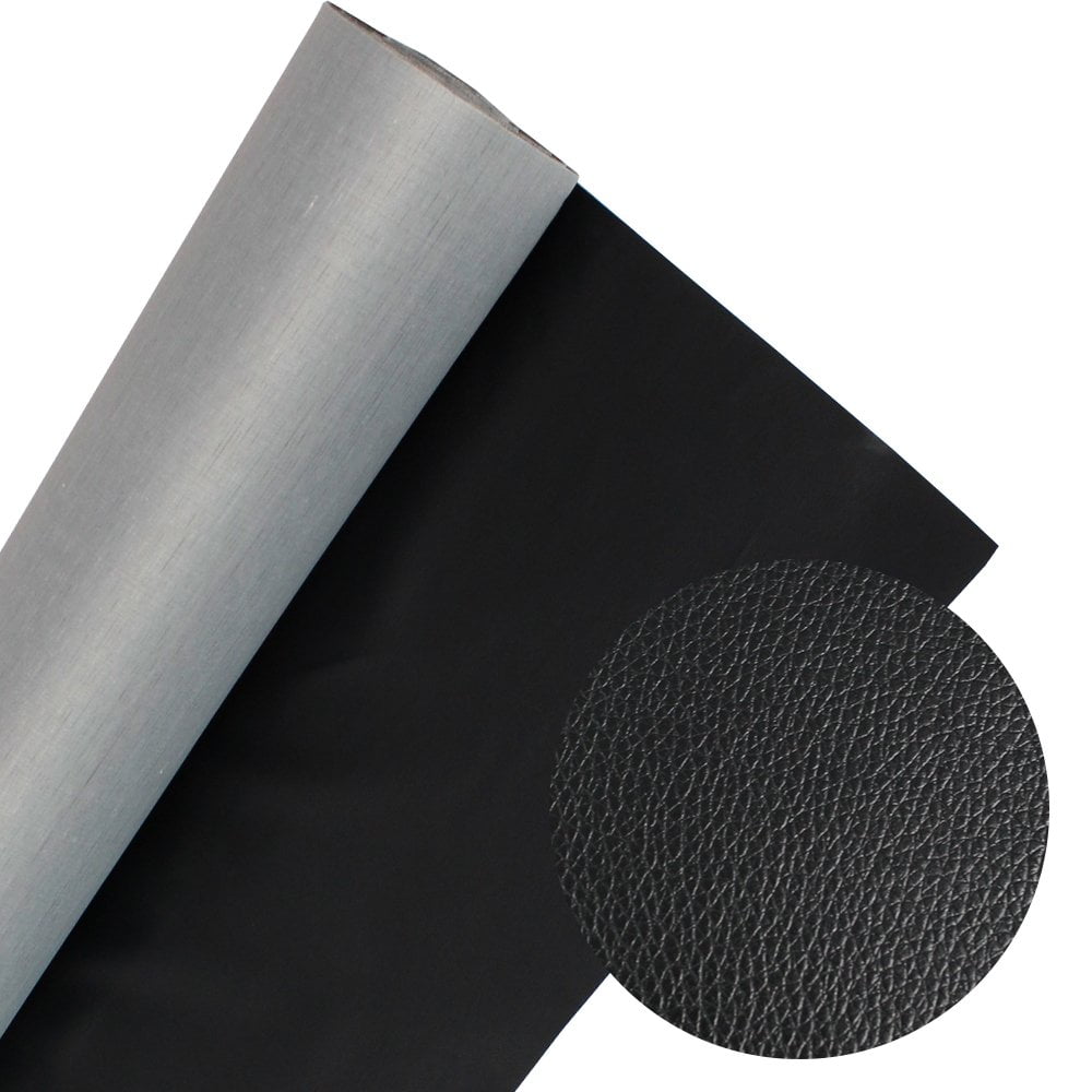 Car Marine Vinyl Fabric Upholstery Grade Replace Decorate Faux Leather by Yard (1Yard, Black)